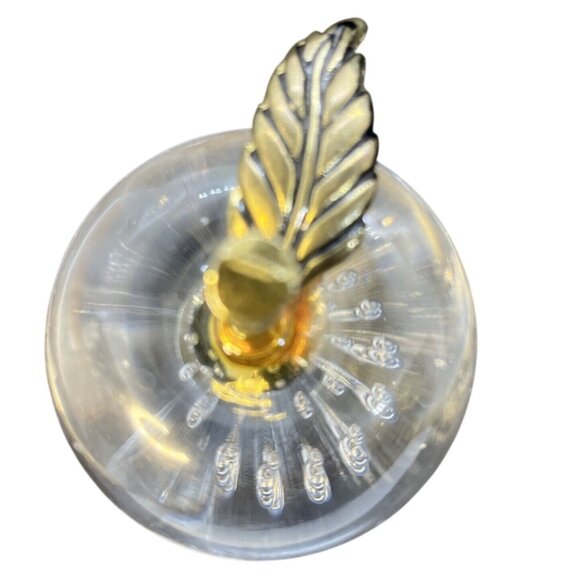 Vintage Art Glass Clear Apple Bullicante Controlled Bubble Paperweight - Picture 10 of 12